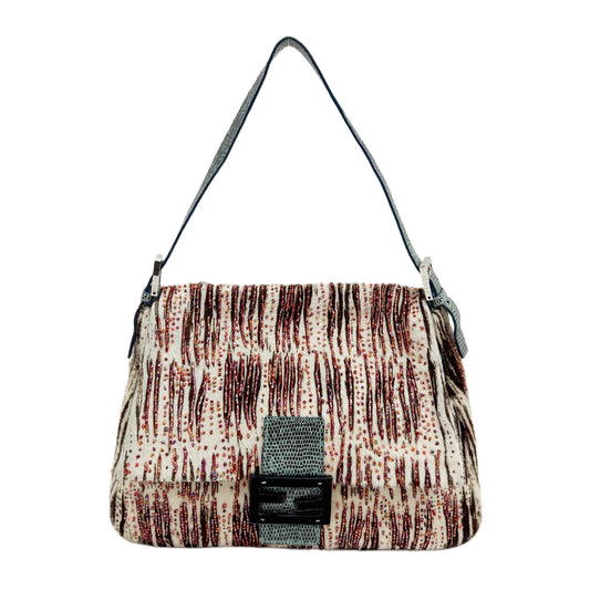 FENDI Mamma Baguette Pony Hair with Beads