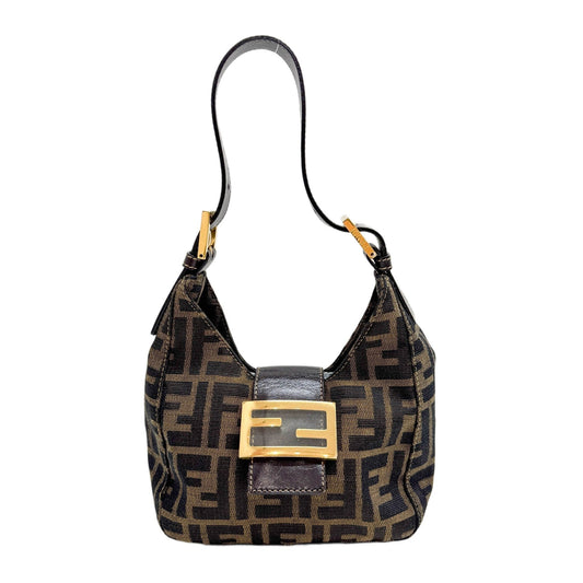 Mini Brown Zucca Canvas Shoulder Bag