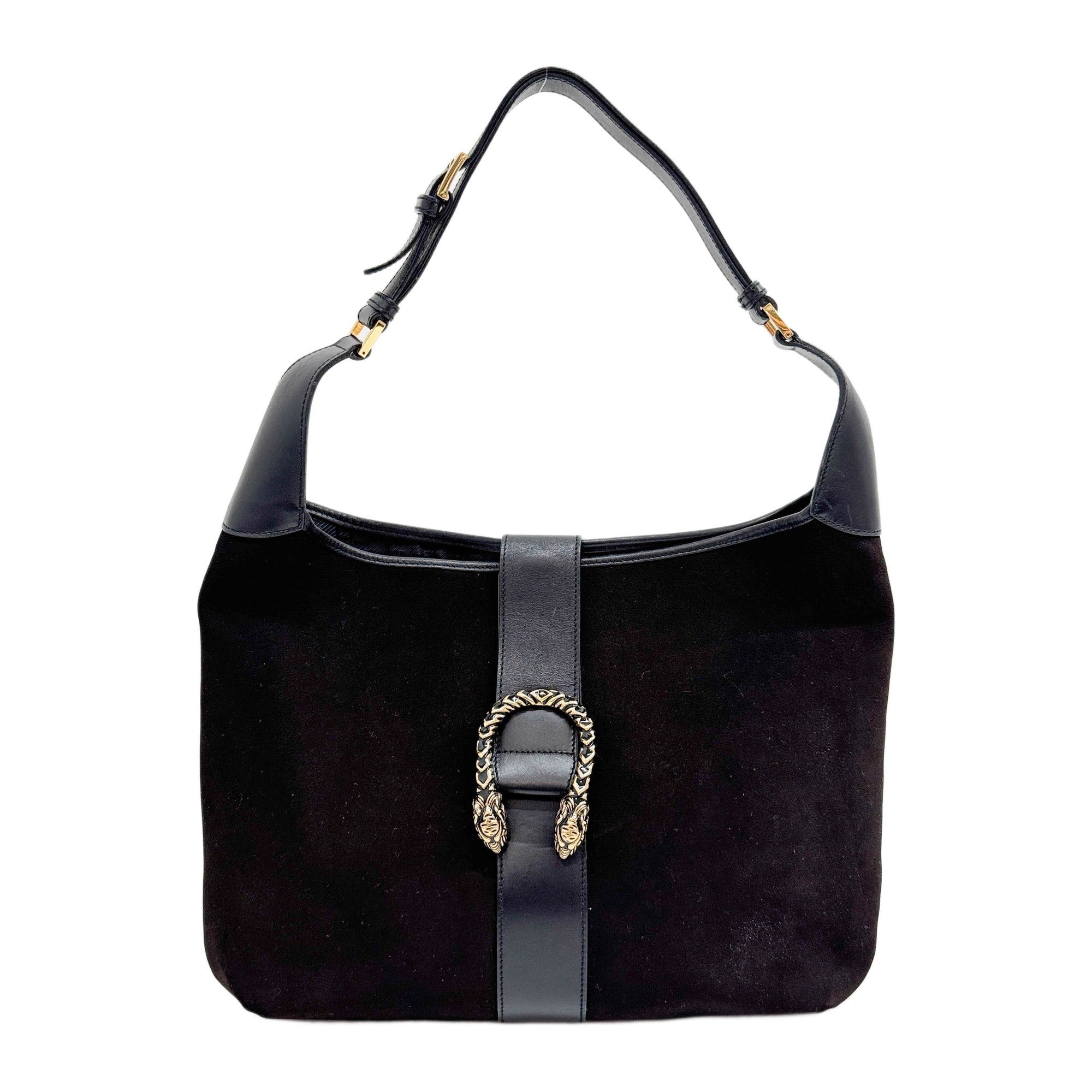 Dionysus Black Suede Shoulder Bag