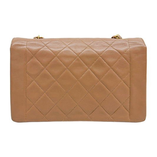 Diana Matelasse Brown Leather Shoulder Bag