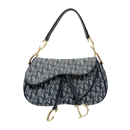 Double Saddle Blue Trotter Denim Shoulder Bag