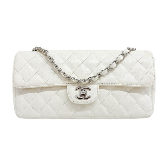 Classic Flap Matelasse White Leather Shoulder Bag