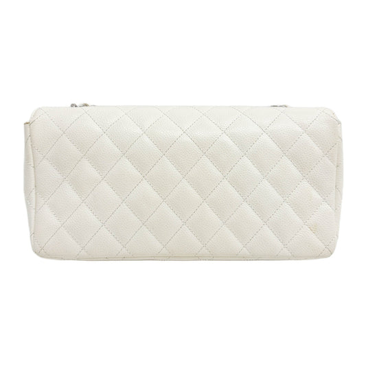 Classic Flap Matelasse White Leather Shoulder Bag