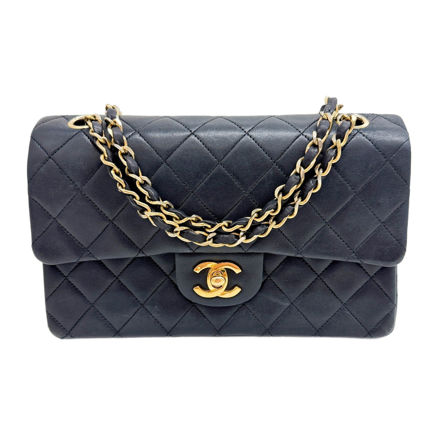 Classic Double Flap 1986-1988 Matelasse Black Leather Shoulder Bag