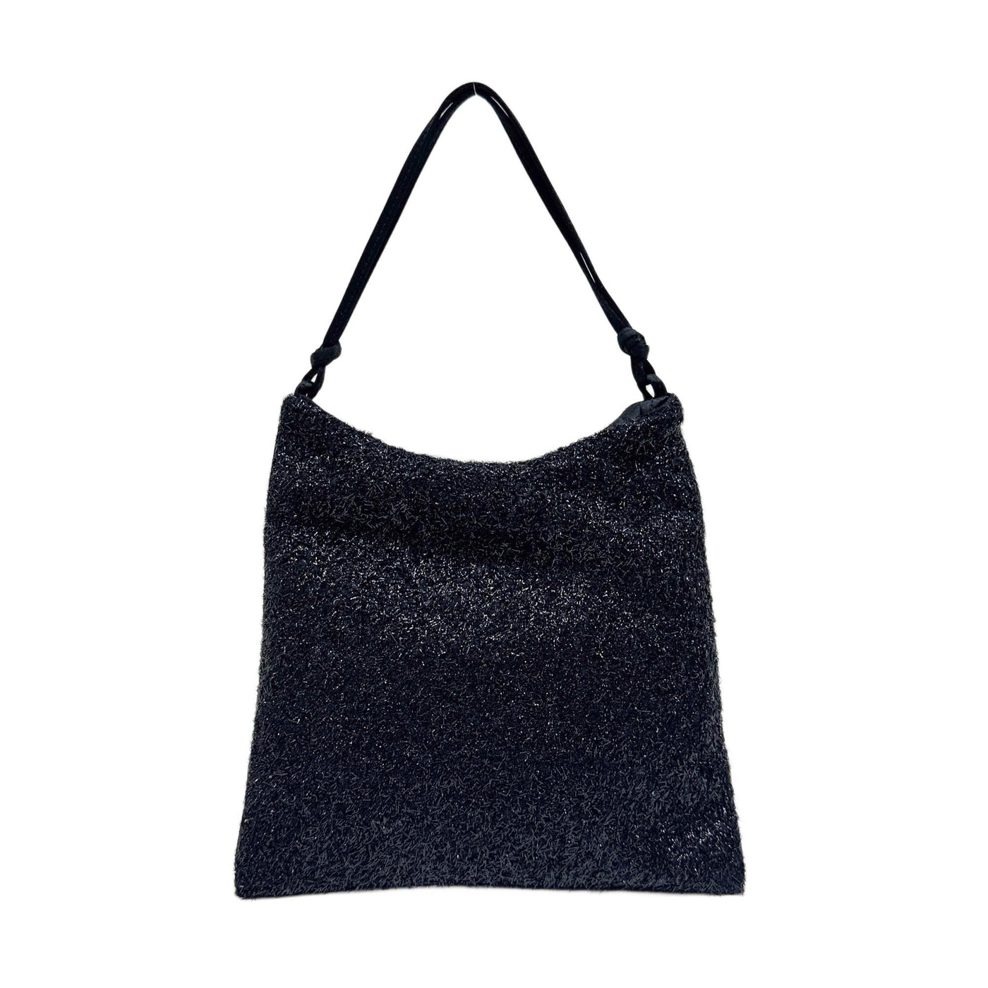 Mini Sparkly Black Synthetic Hand Bag