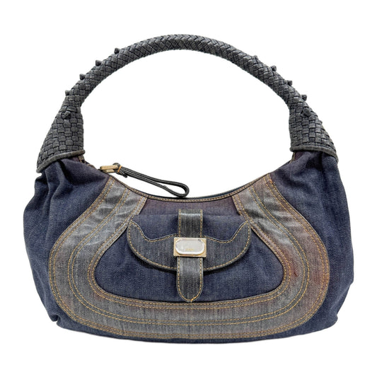 Vintage Spy Blue Denim Hobo Bag