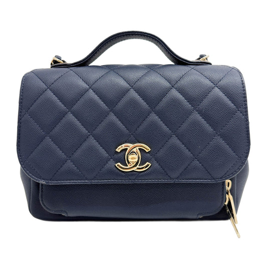 Business Affinity 2019 Navy Blue Leather Two Way Bag