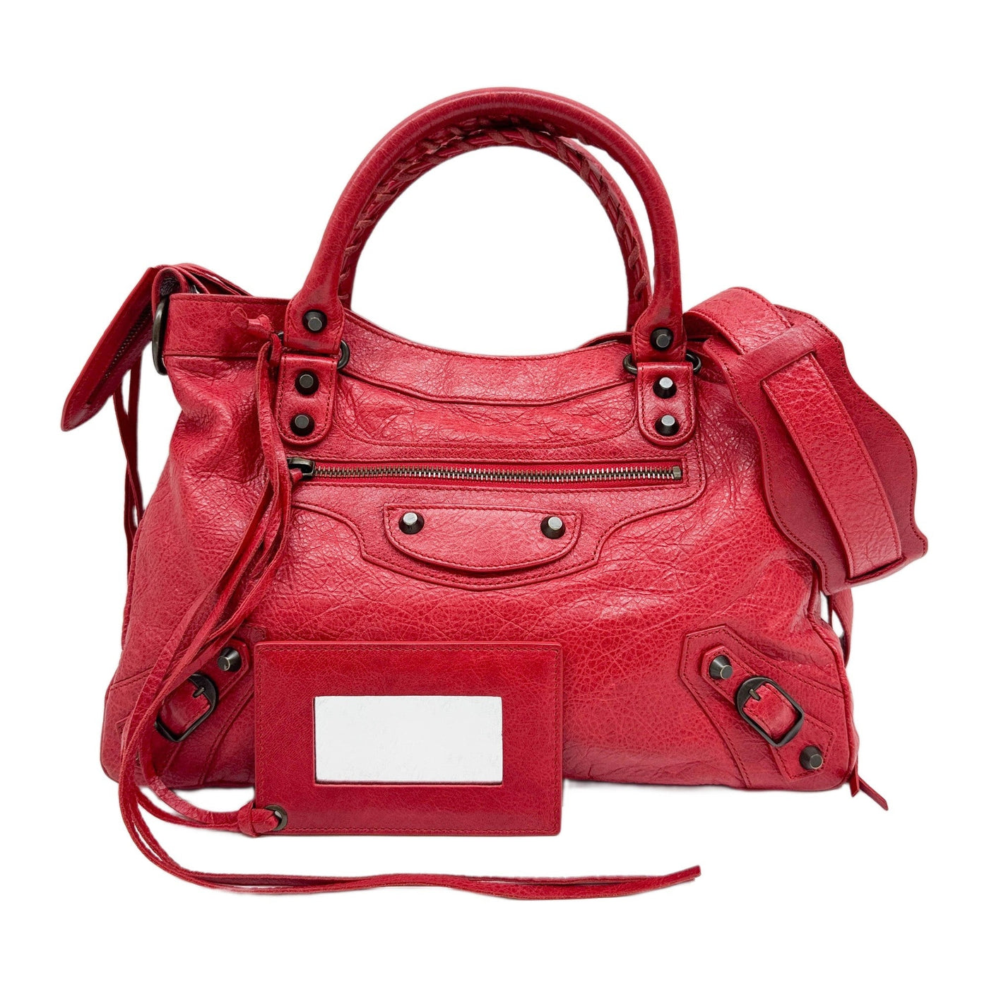 The First Red Leather Handle Bag