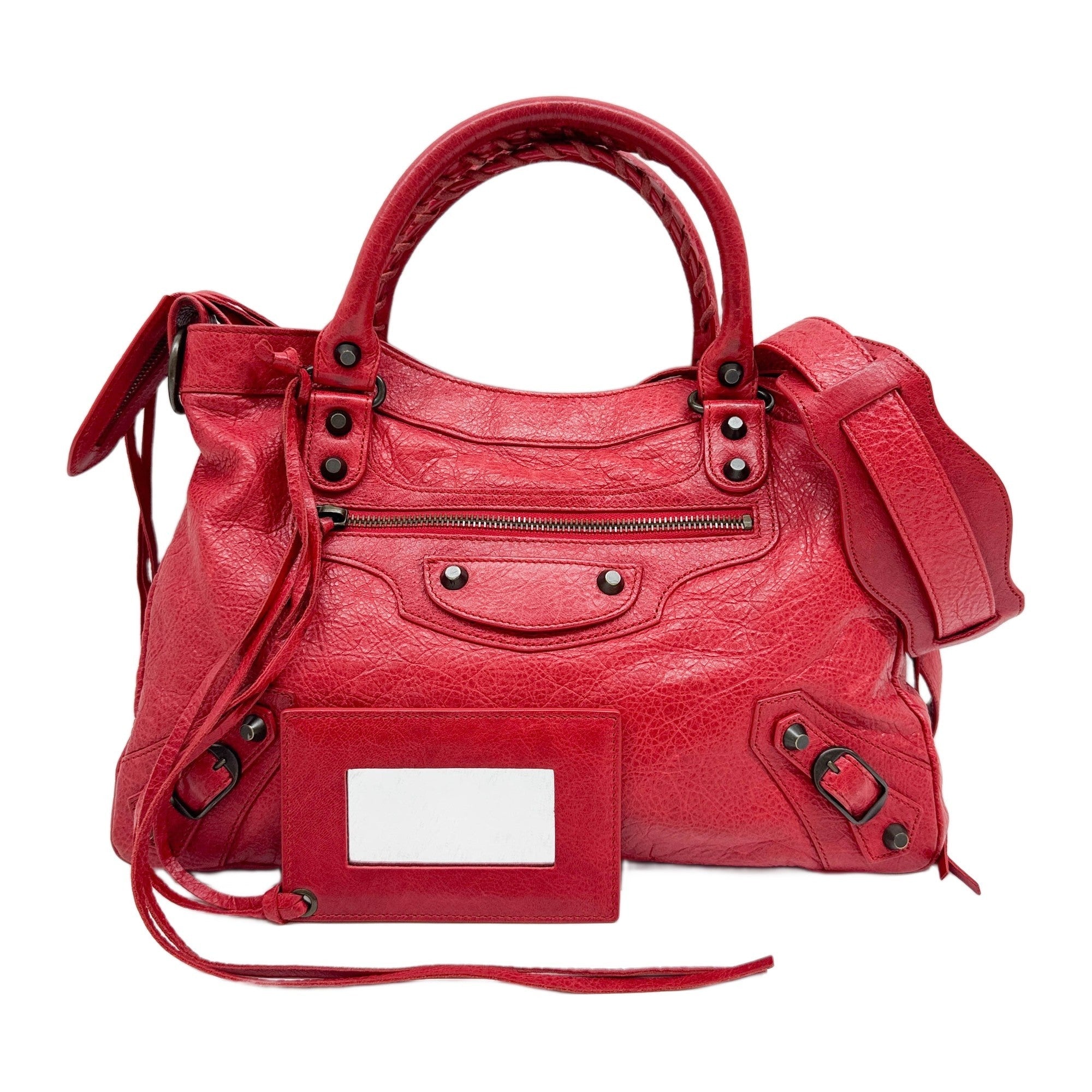 The First Red Leather Handle Bag