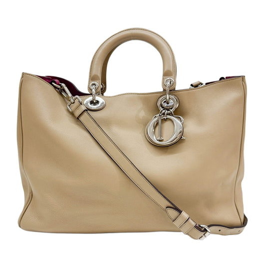 Diorissimo Beige Leather Two Way Bag