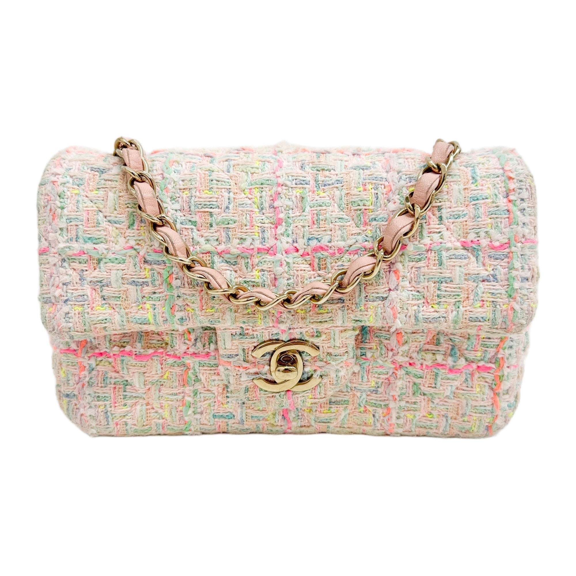 Classic Flap 2021-2026 Multicolor Tweed Crossbody Bag