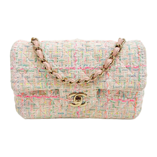 Classic Flap 2021-2026 Multicolor Tweed Crossbody Bag