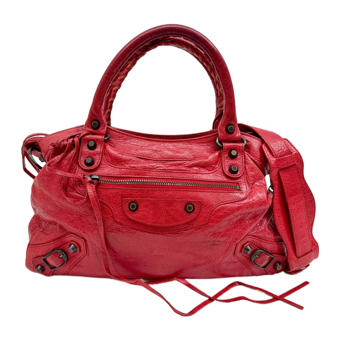 The First Red Leather Handle Bag