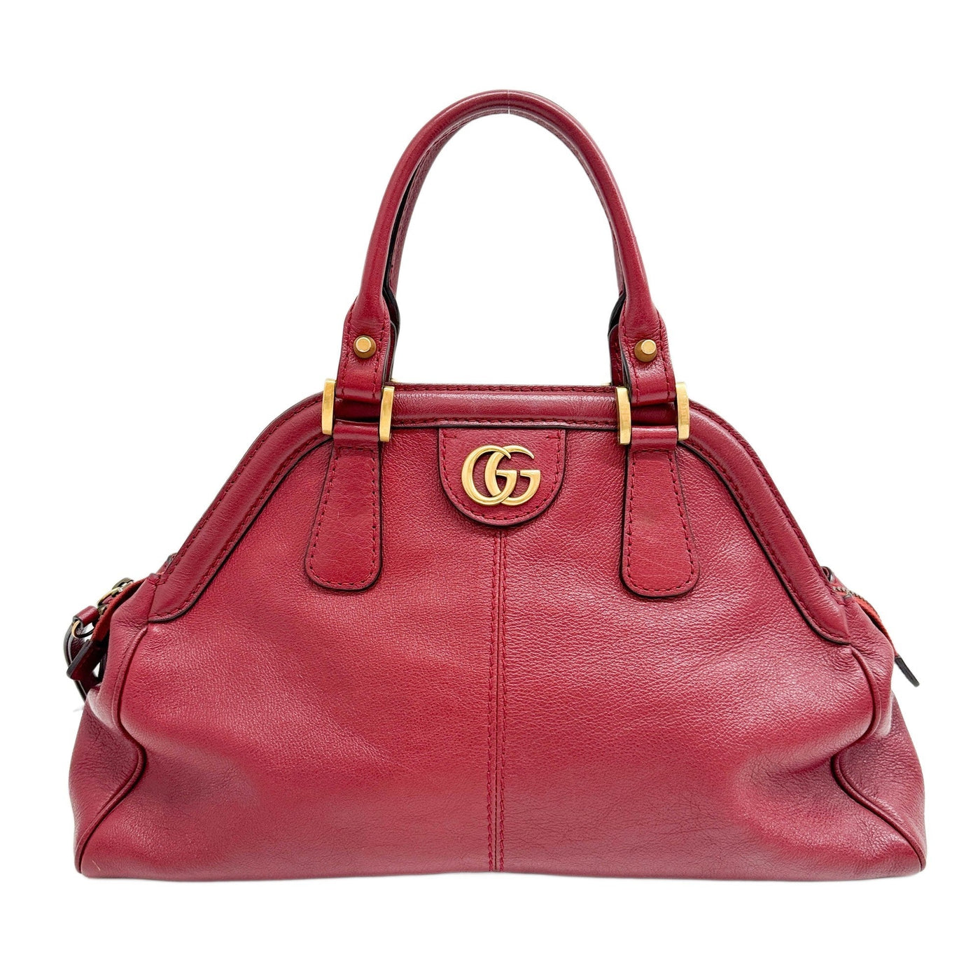 Red Leather Two Way Bag