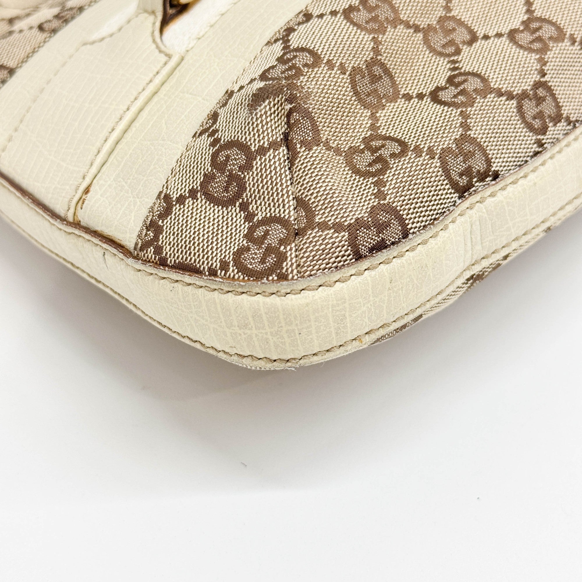 Horsebit Beige GG Canvas Shoulder Bag