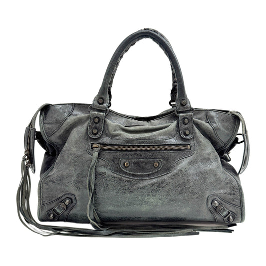The City Deep Green Leather Two Way Bag