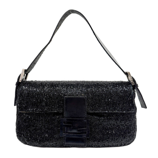 Baguette Black Beads Shoulder Bag