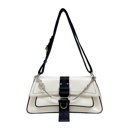 Hardcore White Leather Two Way Bag