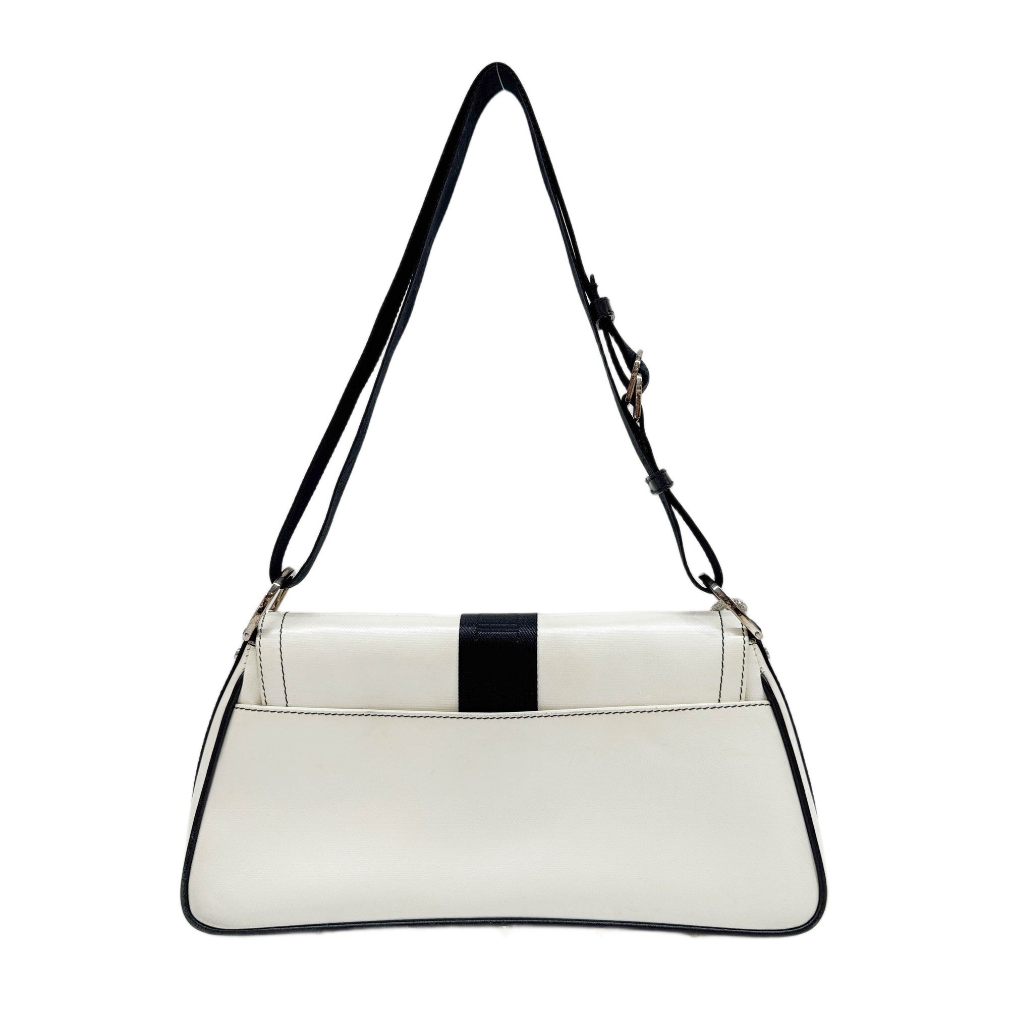 Hardcore White Leather Two Way Bag