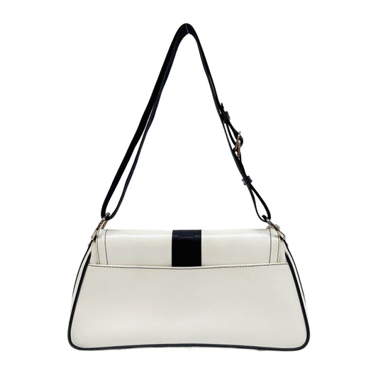 Hardcore White Leather Two Way Bag