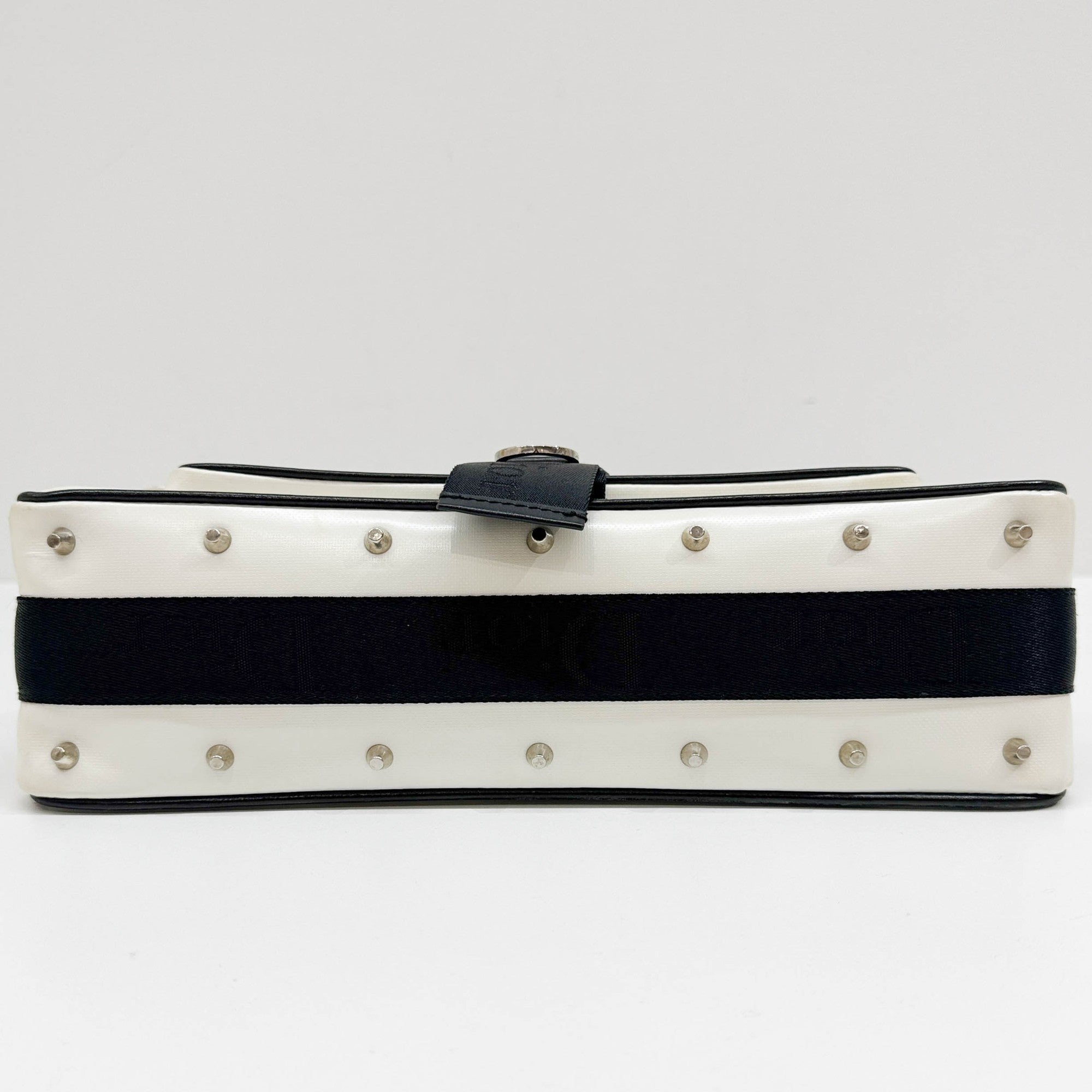 Hardcore White Leather Two Way Bag