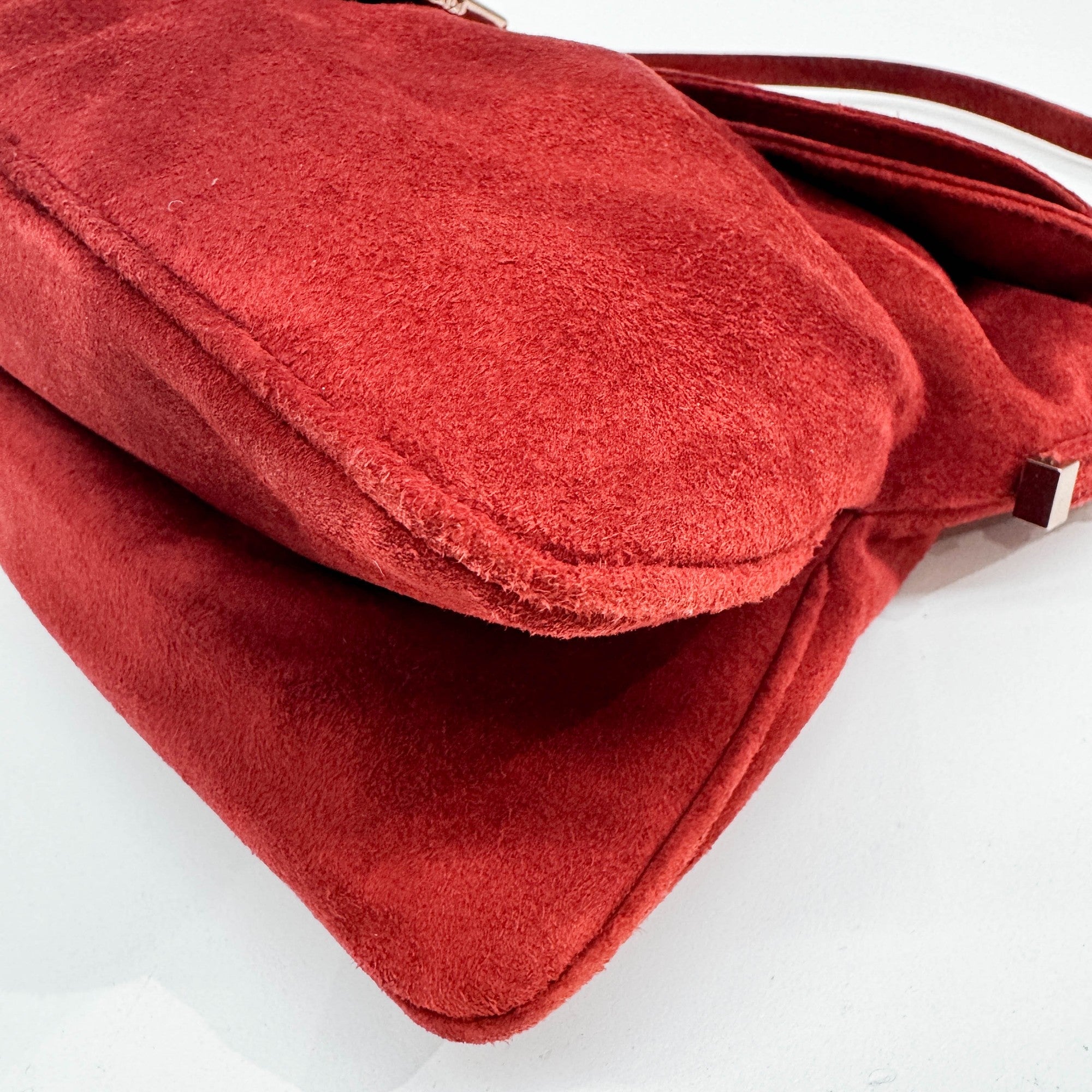 Red Suede Shoulder Bag