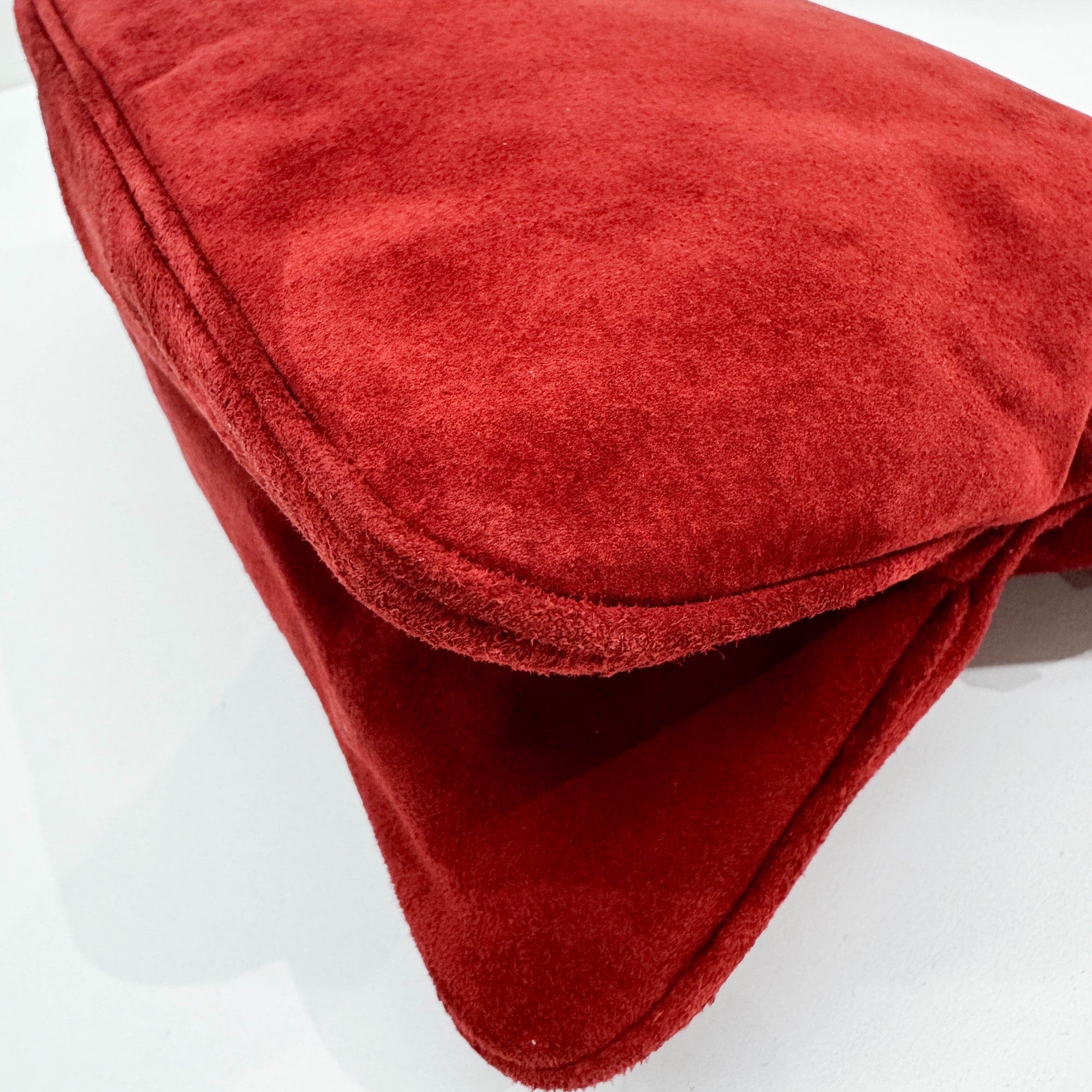 Red Suede Shoulder Bag