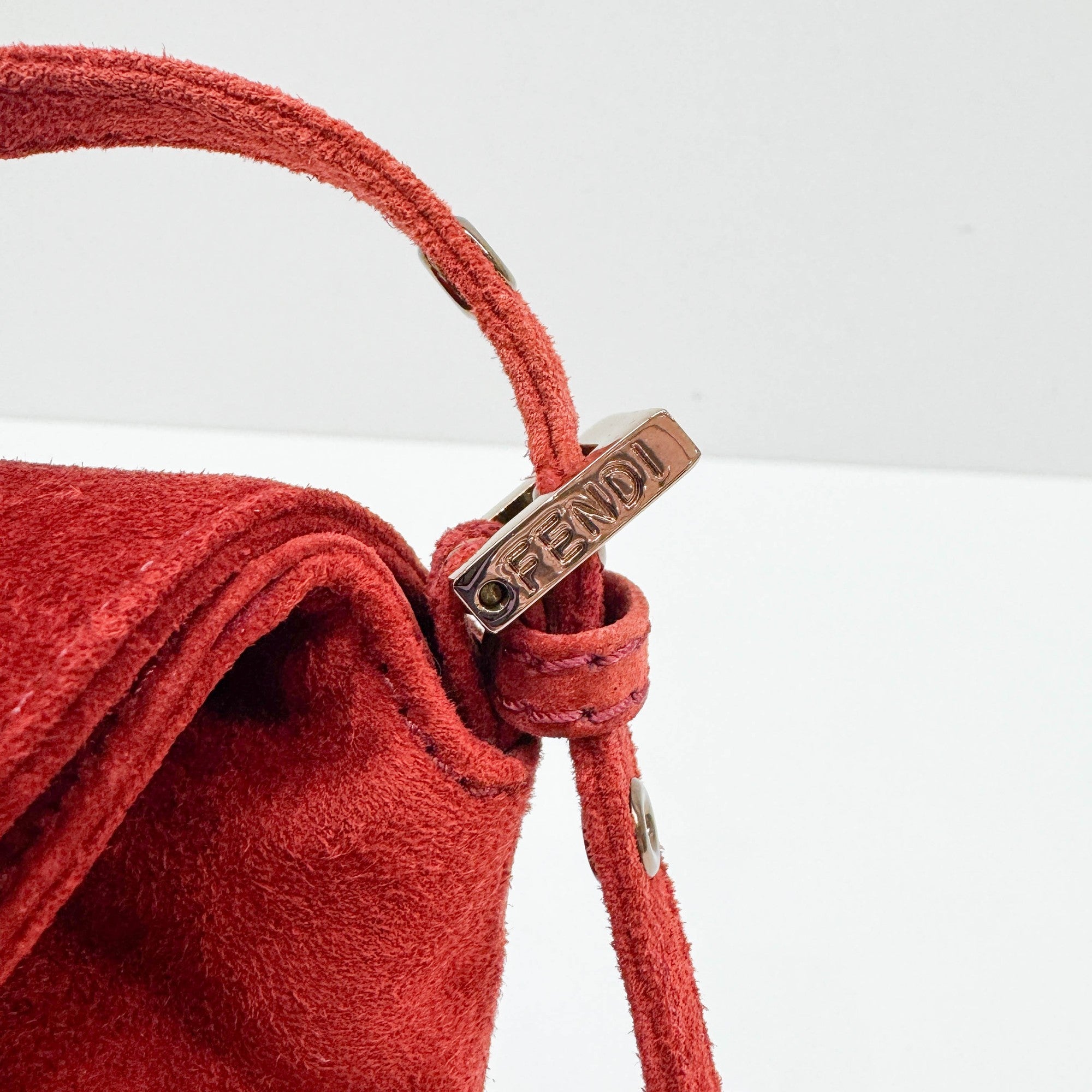 Red Suede Shoulder Bag