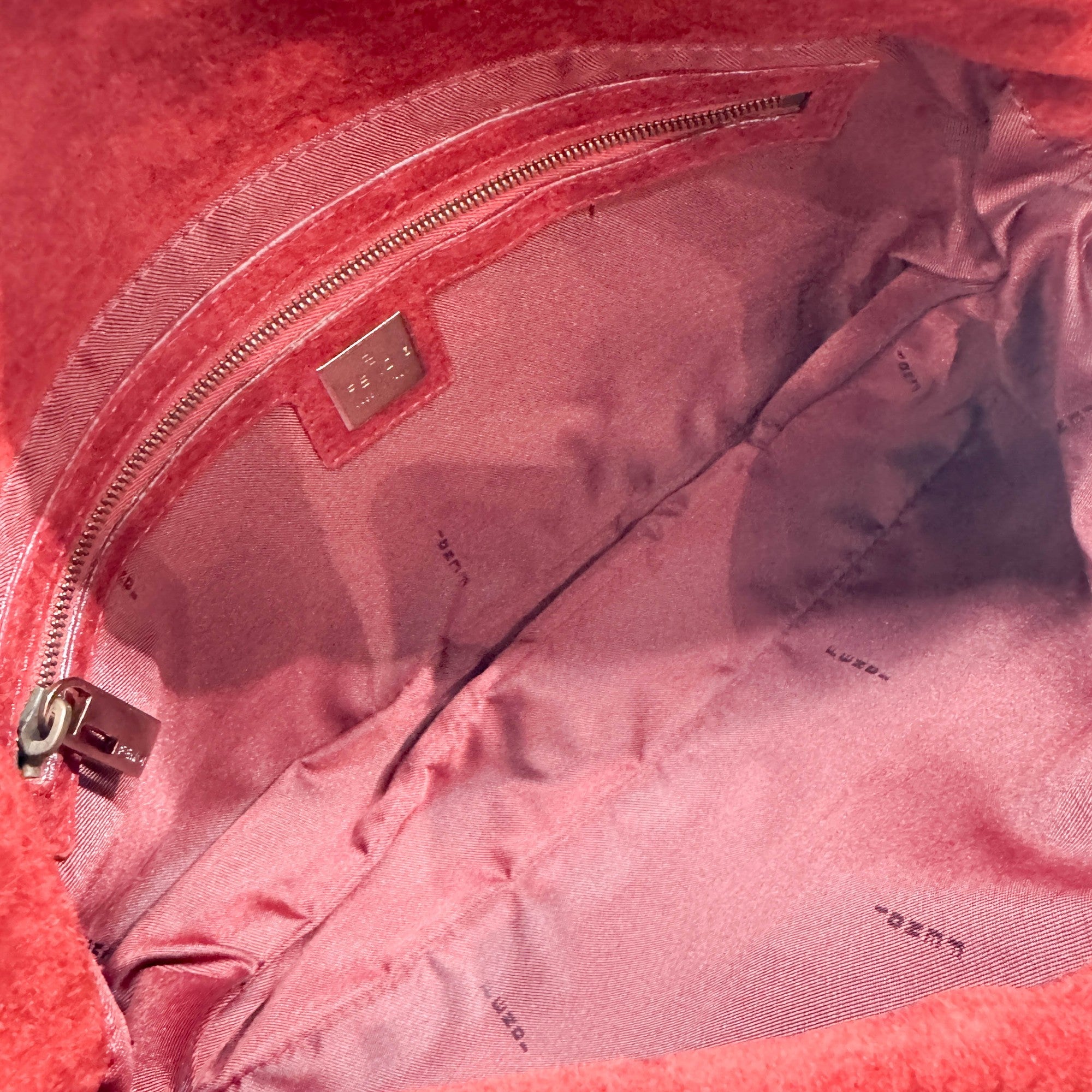 Red Suede Shoulder Bag