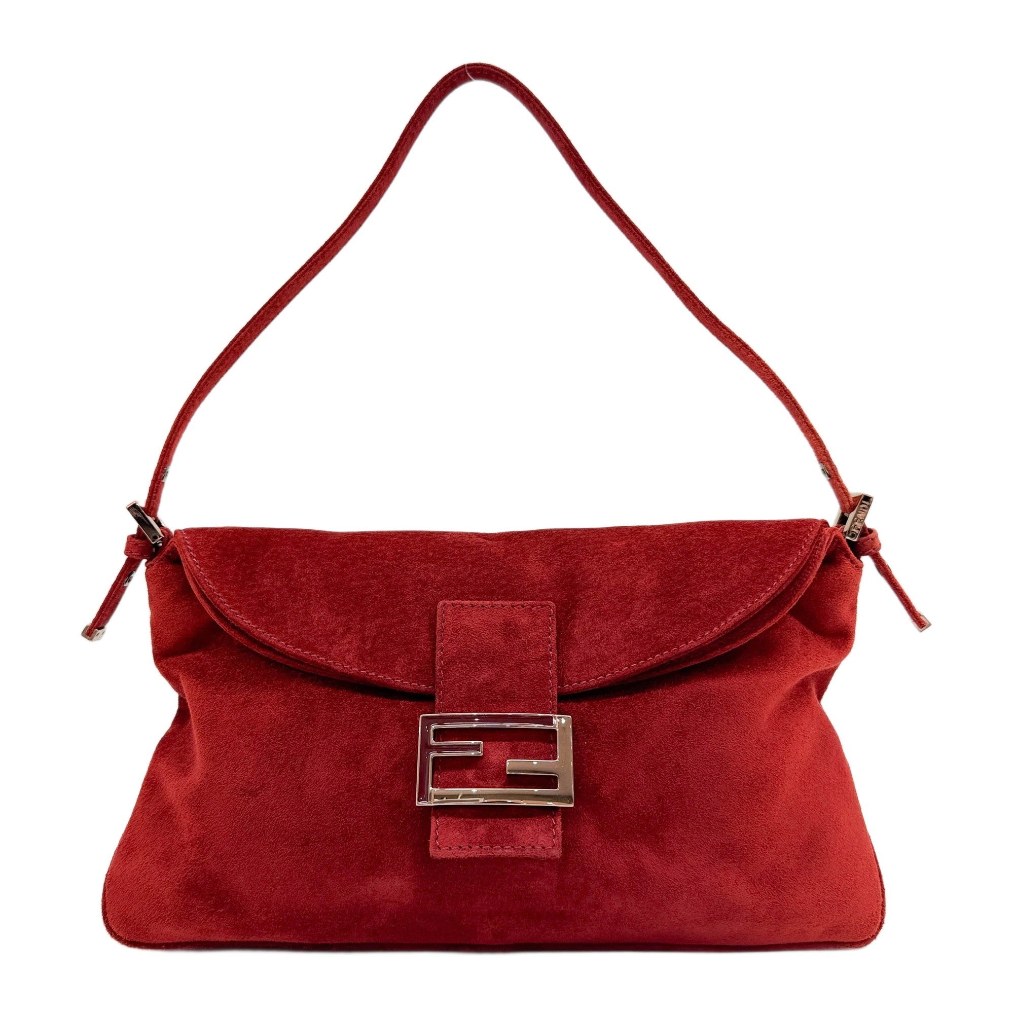 Red Suede Shoulder Bag