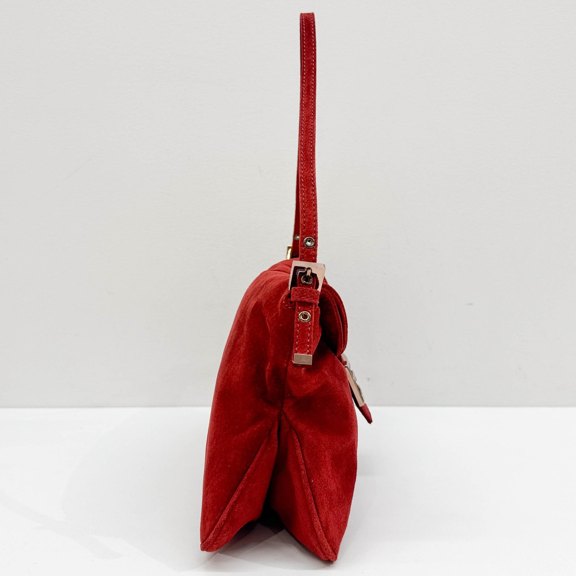 Red Suede Shoulder Bag