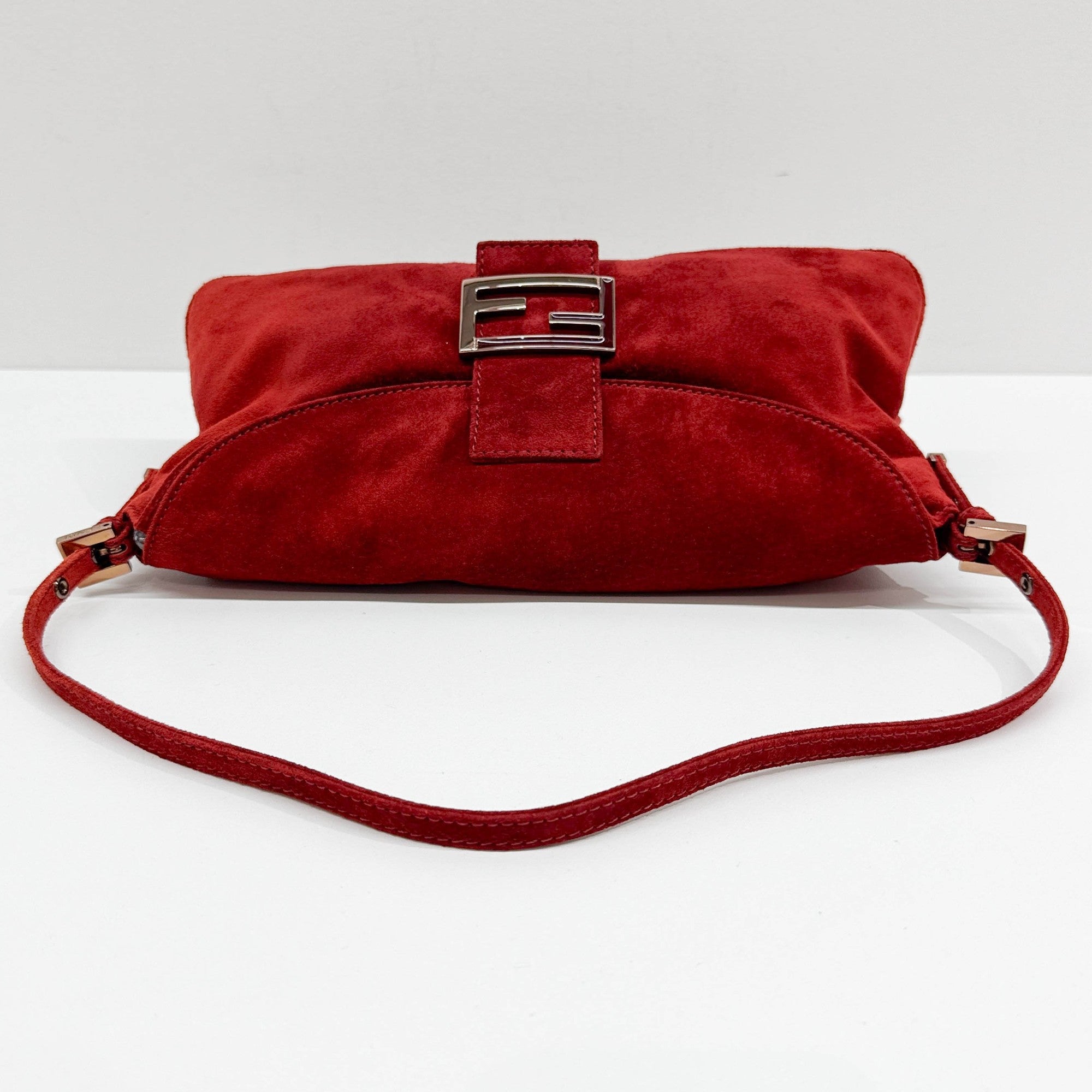 Red Suede Shoulder Bag