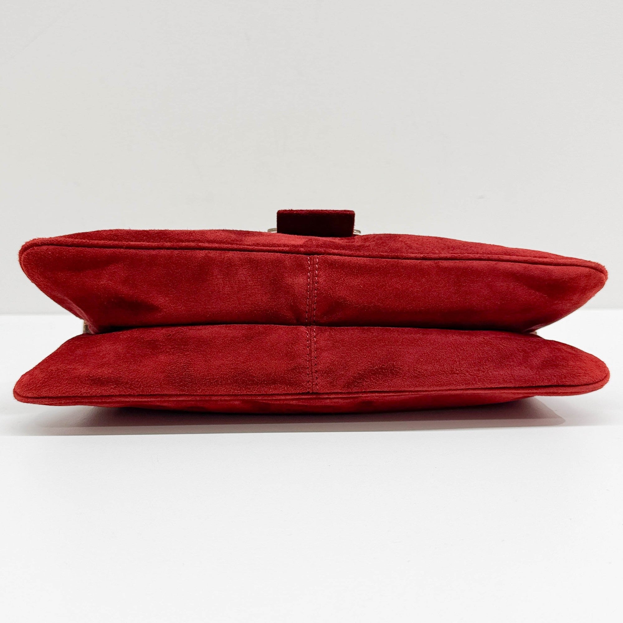 Red Suede Shoulder Bag