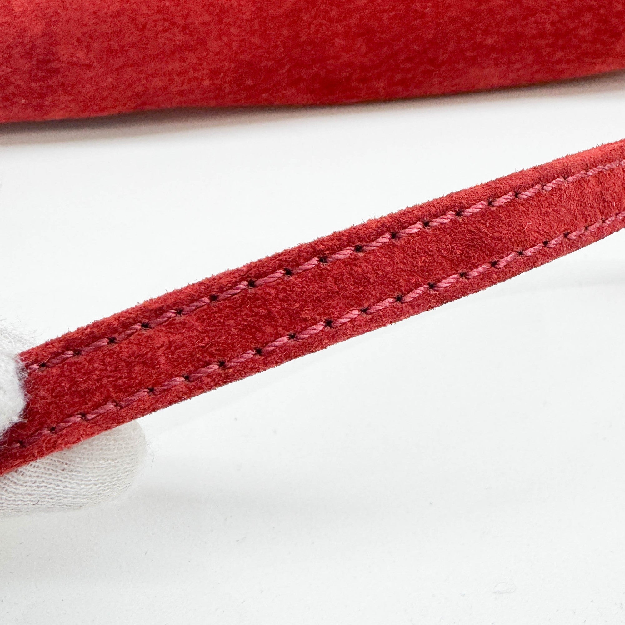 Red Suede Shoulder Bag
