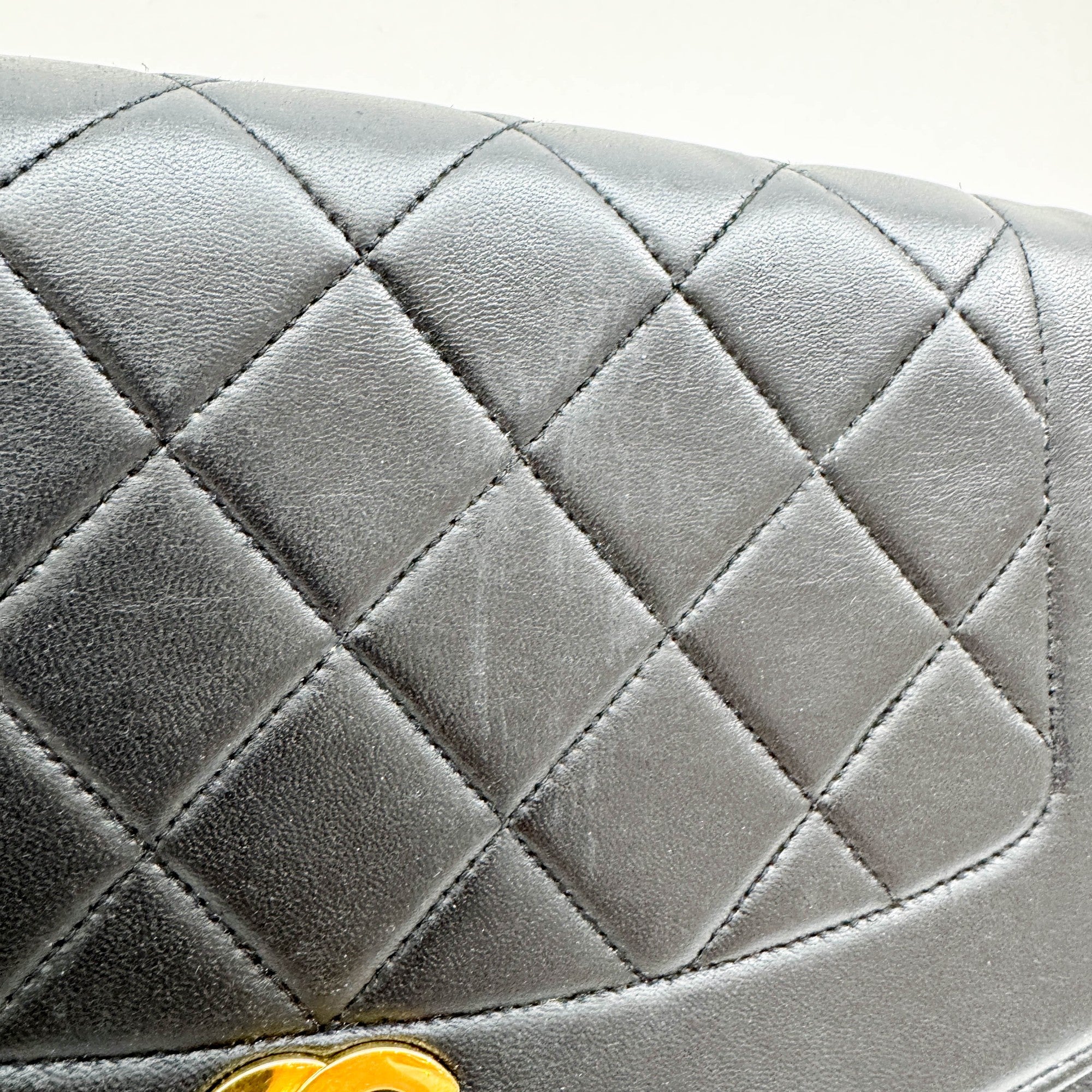 Diana 2017 Matelasse Black Leather Shoulder Bag