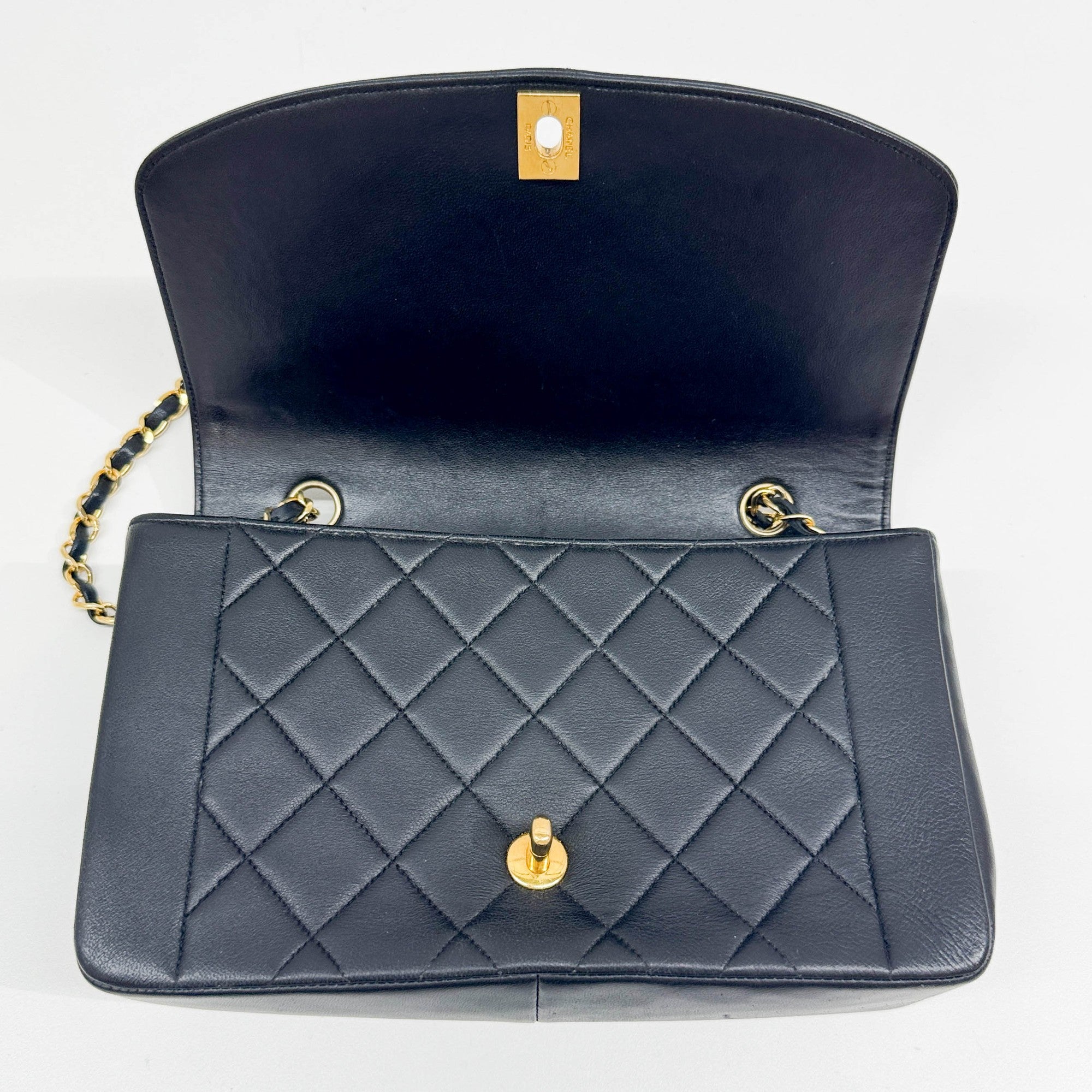 Diana 2017 Matelasse Black Leather Shoulder Bag