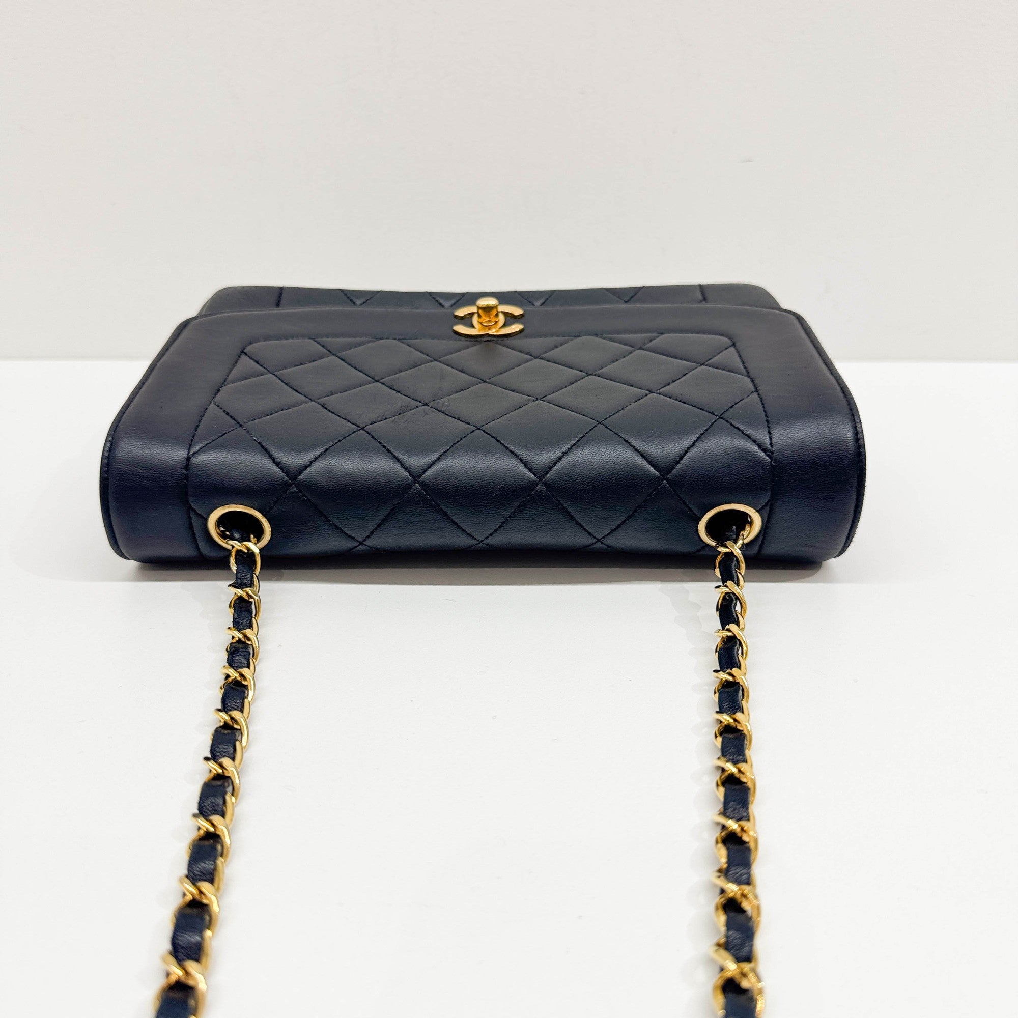 Diana 2017 Matelasse Black Leather Shoulder Bag