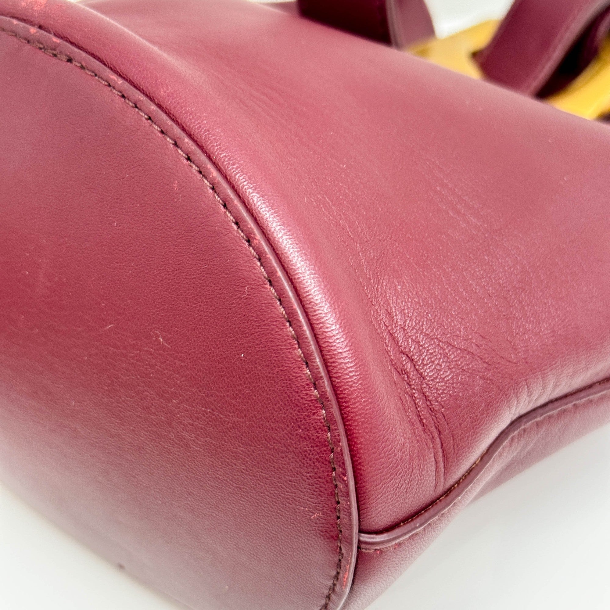 Drop Bordeaux Red Leather Shoulder Bag