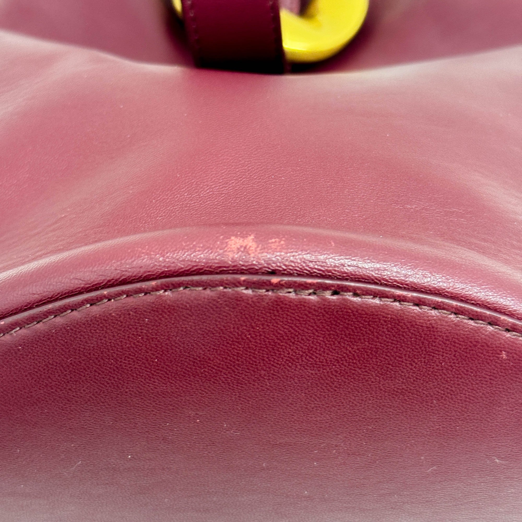 Drop Bordeaux Red Leather Shoulder Bag