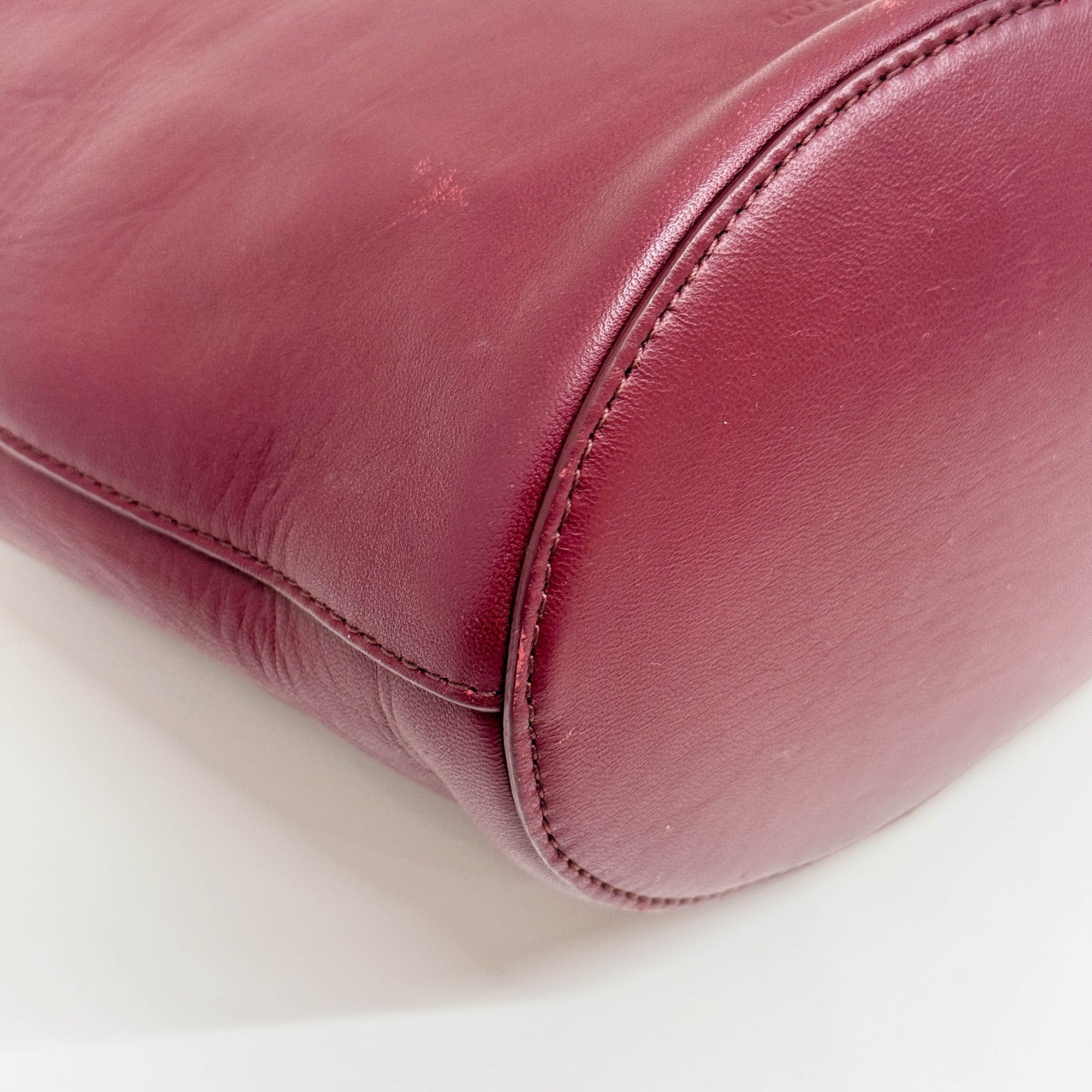 Drop Bordeaux Red Leather Shoulder Bag