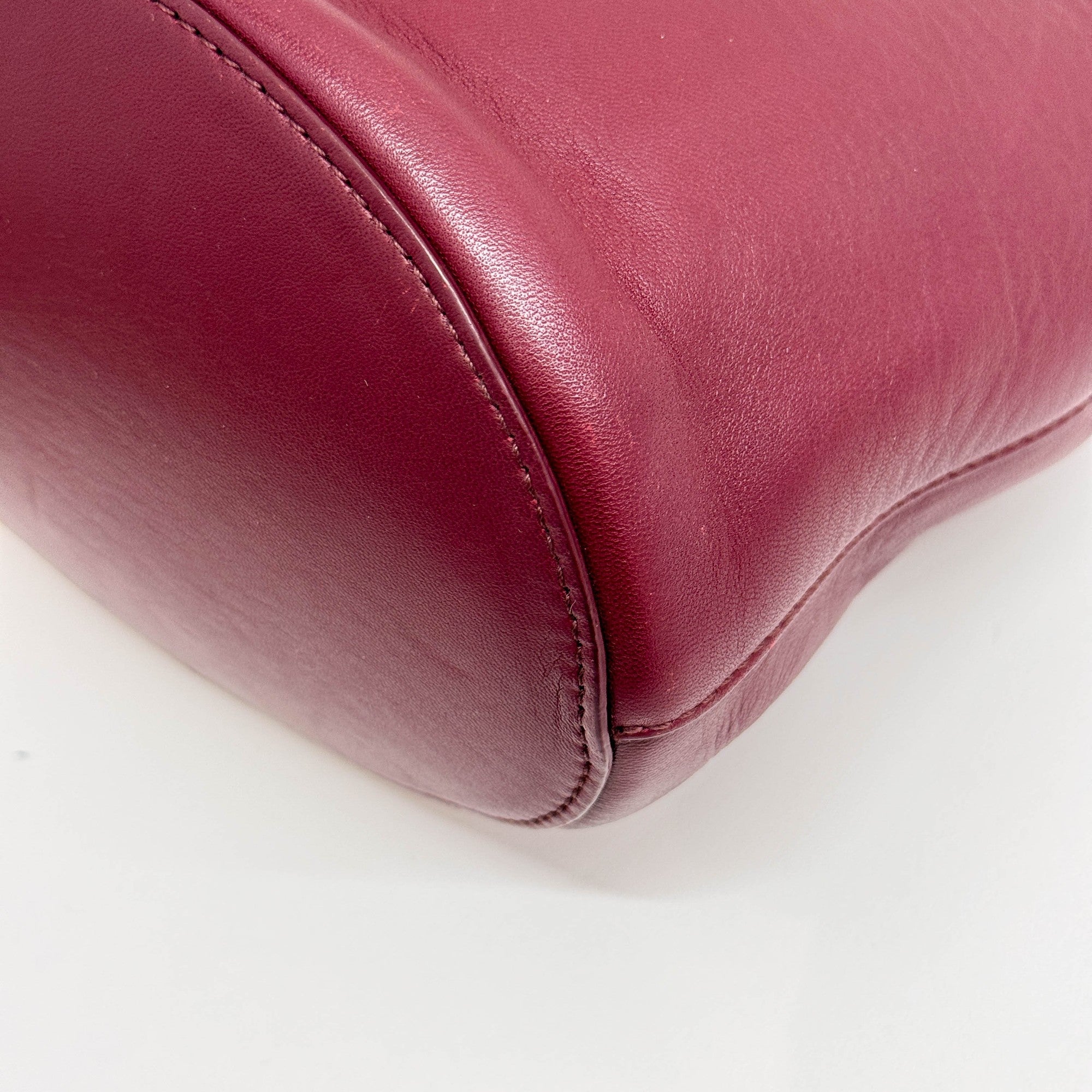 Drop Bordeaux Red Leather Shoulder Bag