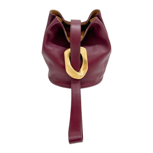 Drop Bordeaux Red Leather Shoulder Bag