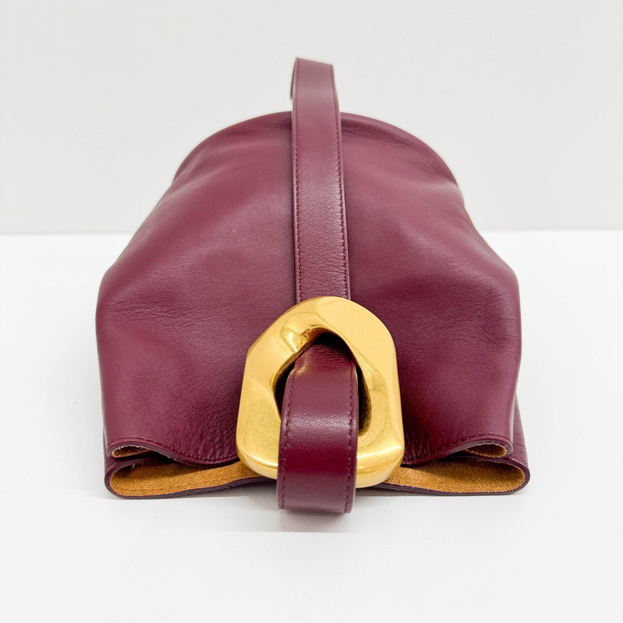Drop Bordeaux Red Leather Shoulder Bag