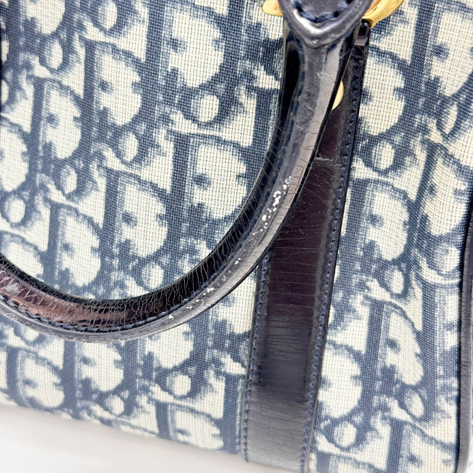 Mini Boston Blue Trotter Canvas Hand Bag