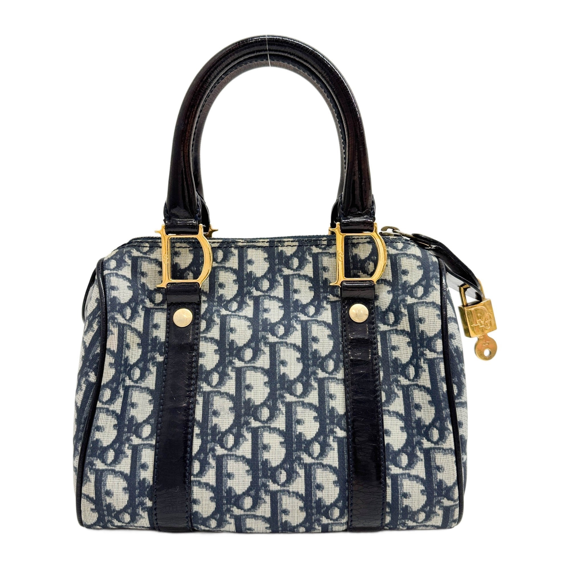 Mini Boston Blue Trotter Canvas Hand Bag