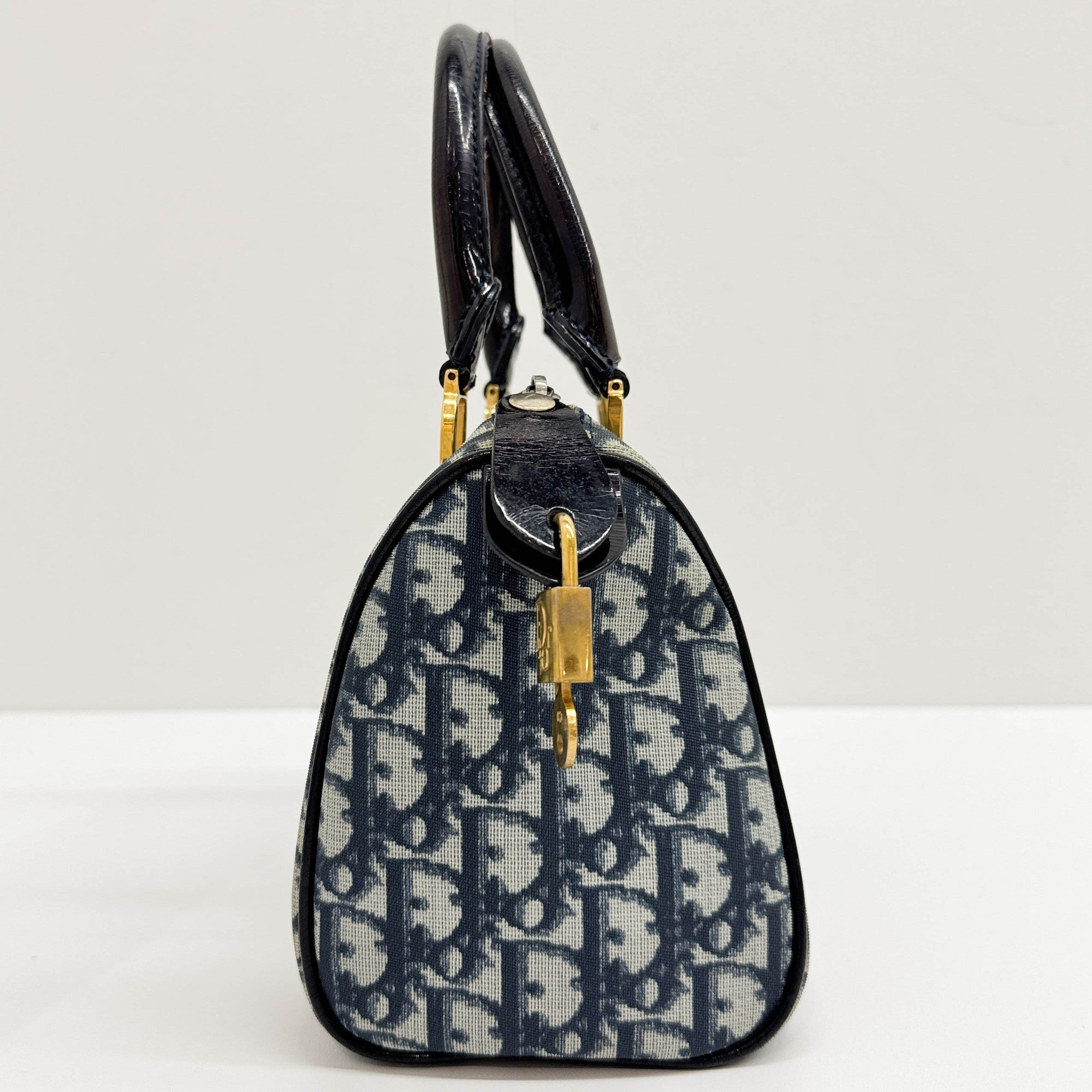 Mini Boston Blue Trotter Canvas Hand Bag