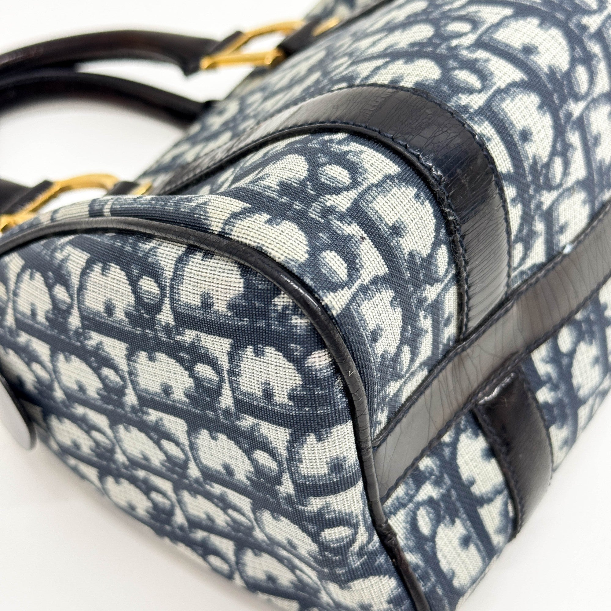 Mini Boston Blue Trotter Canvas Hand Bag