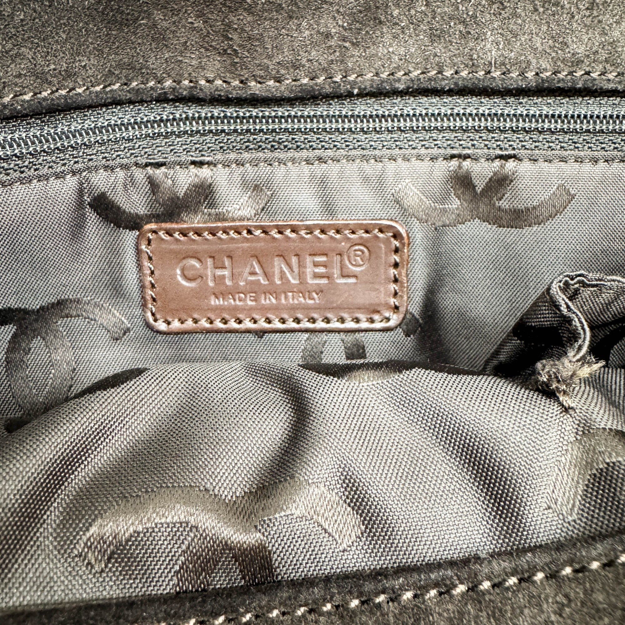 2002 Matelasse Espresso Brown Suede Two Way Bag