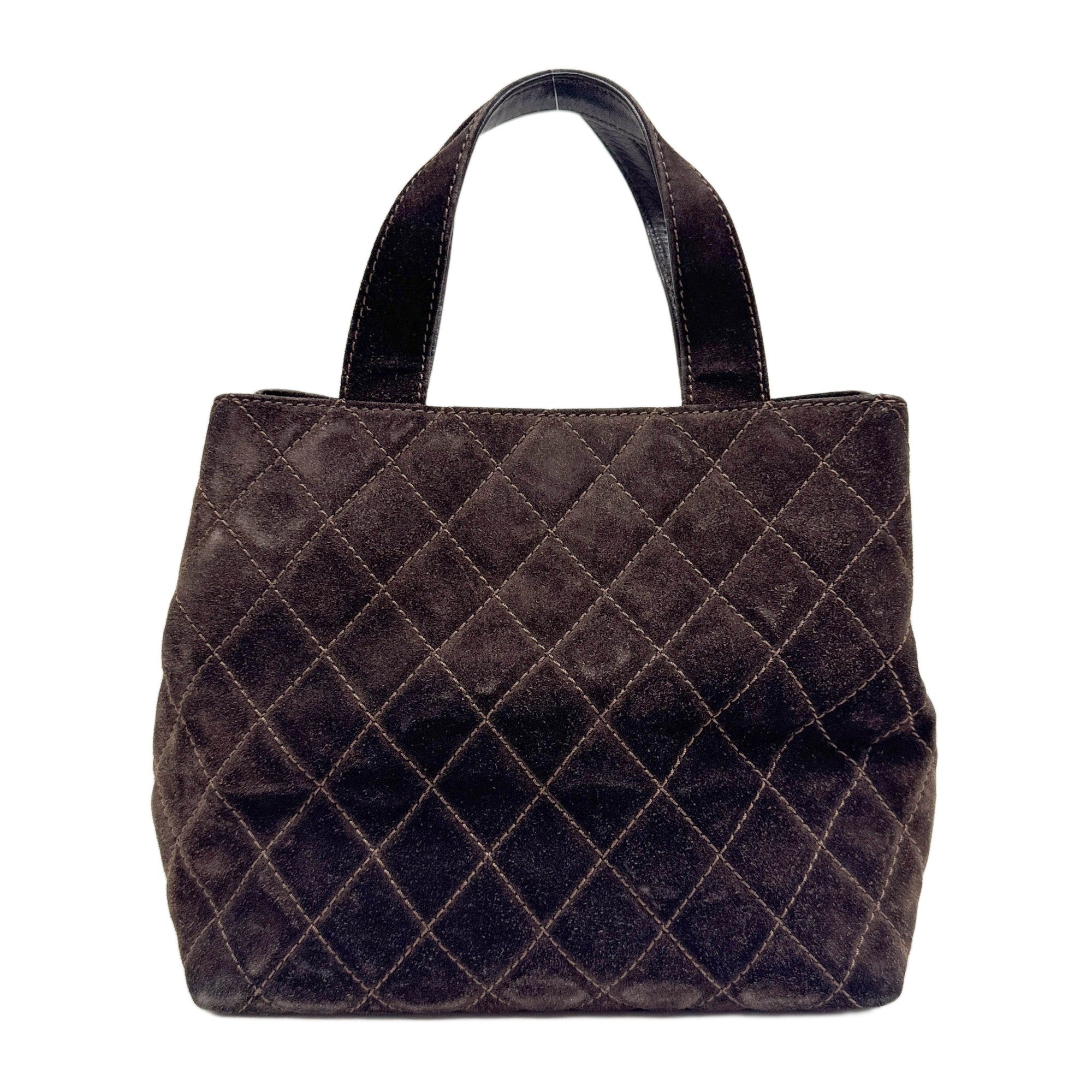 2002 Matelasse Espresso Brown Suede Two Way Bag