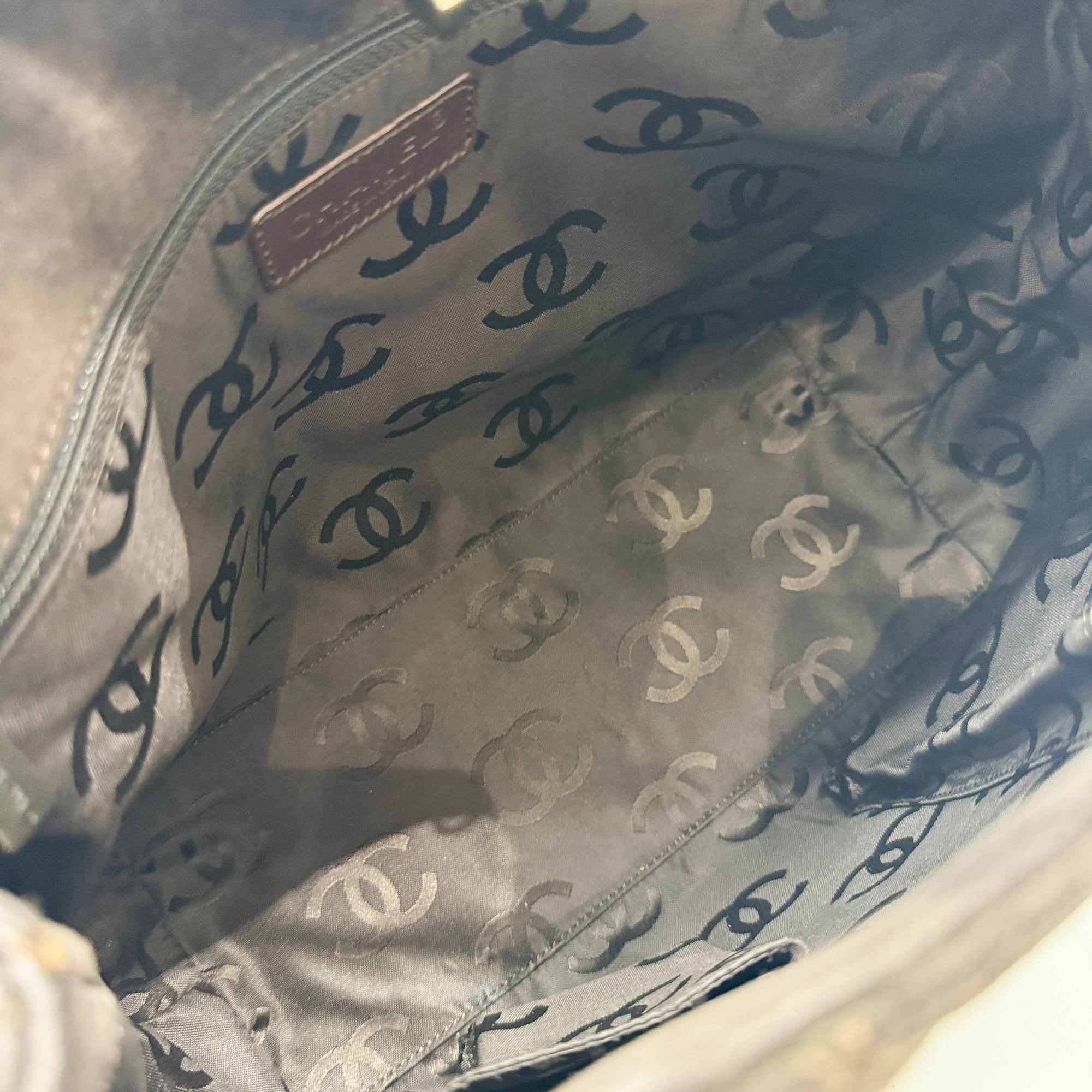 2002 Matelasse Espresso Brown Suede Two Way Bag